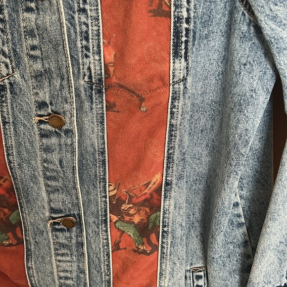 Fashion Express duster length jean jacket with rodeo accents l/xl - Picture 3 of 10